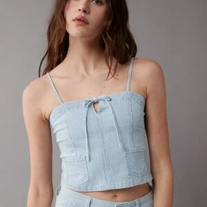 American Eagle Striped Crop Top